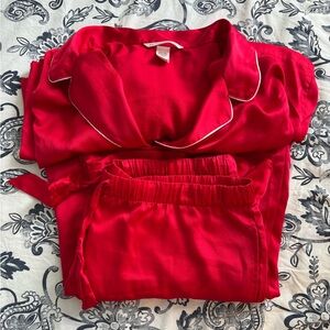Victoria's Secret Red Satin pajama set
